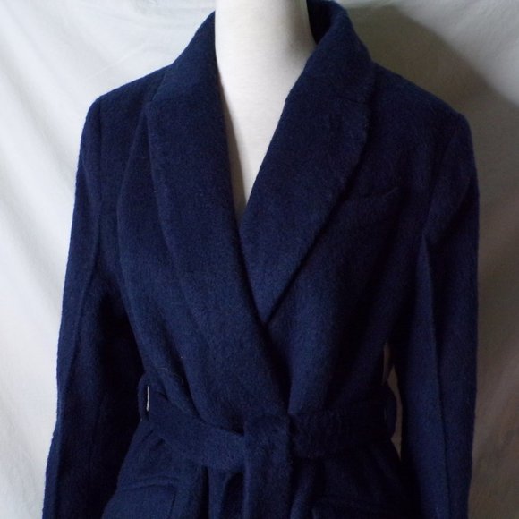 TOPSHOP Manhattan Long Belted Wool Blend Coat 12 - Picture 8 of 9